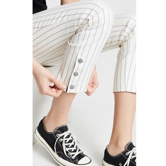 RAG & BONE Women's Simone Pinstripe Pants - White/cream - Picture 4 of 6